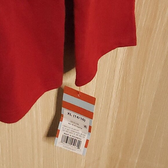 Cat & Jack Girls New Red Tunic Black Glitter Heart 14-16 - Picture 5 of 7